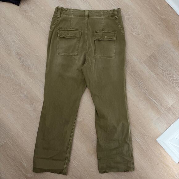 Anthropologie Pilcro Cargo Pants Olive Green Raw Hem Size 32 - Picture 5 of 7